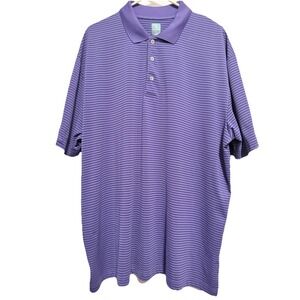 Men's Pro Tour Purple Striped Polo Shirt XXL